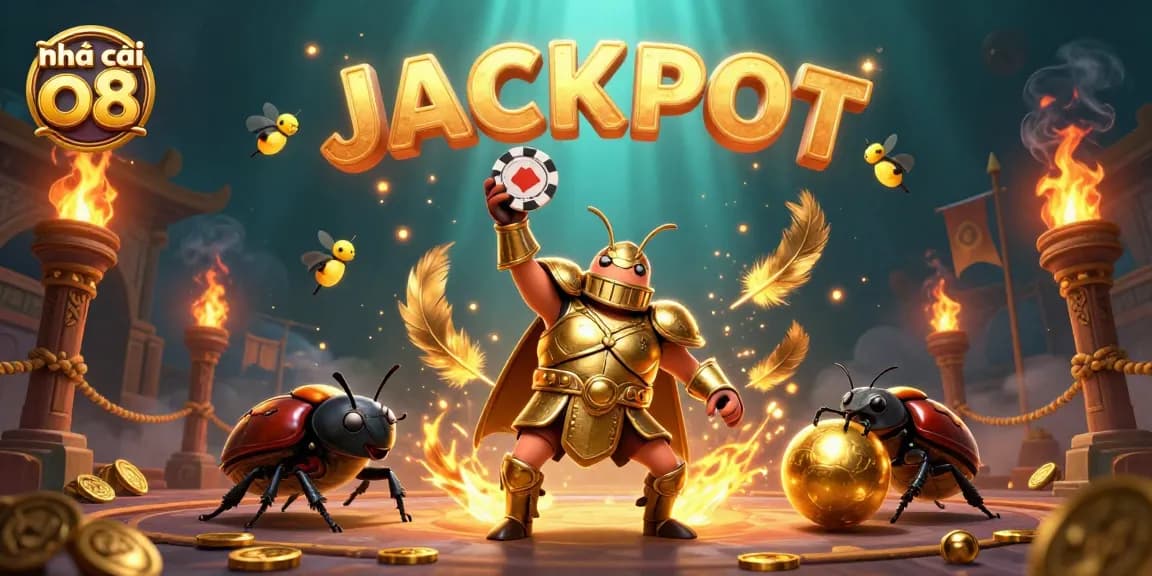 Engage in thrilling bets with Nhà cái o8, showcasing a magnificent battle scene of fortune and strategy.