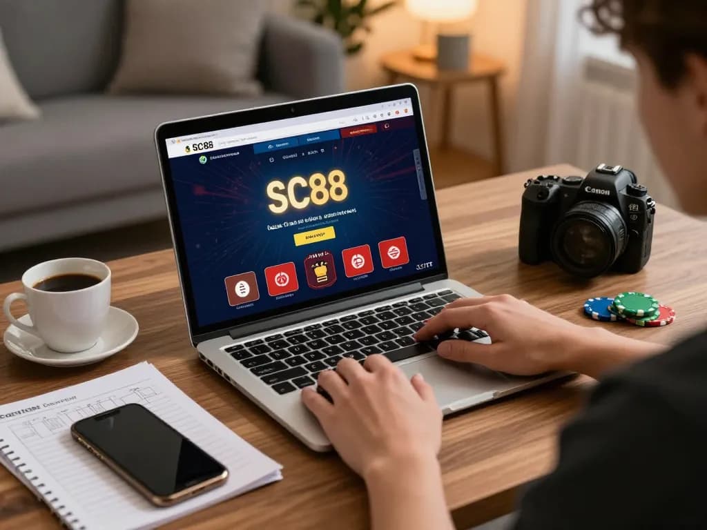 Engagement with SC88 app for online poker gaming, showcasing interactive gameplay and strategy notes.