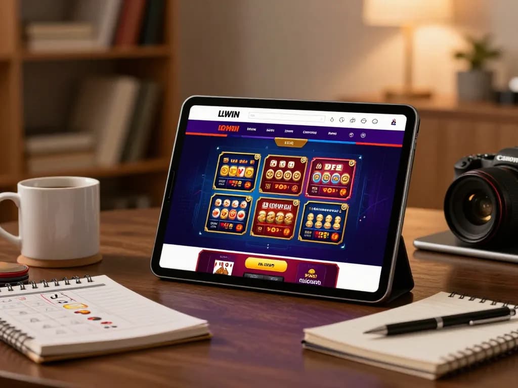 Engaging player using llwin online casino app on tablet with betting strategies and cozy ambiance.