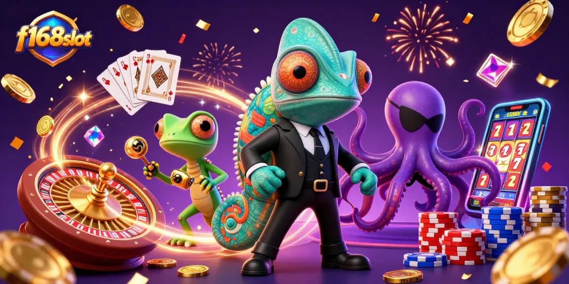 Experience thrilling gameplay with f168slot featuring vibrant characters and dynamic casino elements.