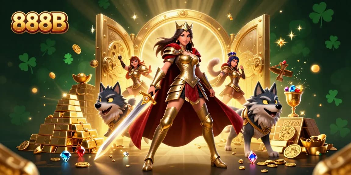 Engage in thrilling jackpots with 888B's stunning casino scene illustration.