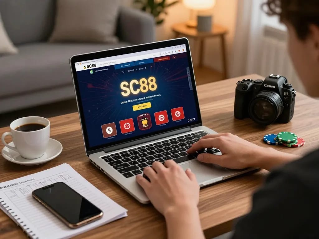 Engagement with SC88 app for online poker gaming, showcasing interactive gameplay and strategy notes.