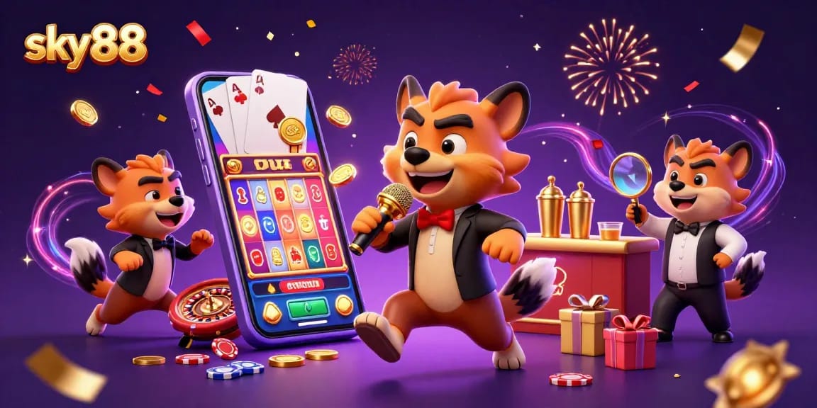 Hyenas at sky88 casino showcase gaming excitement through comedy and drinks.