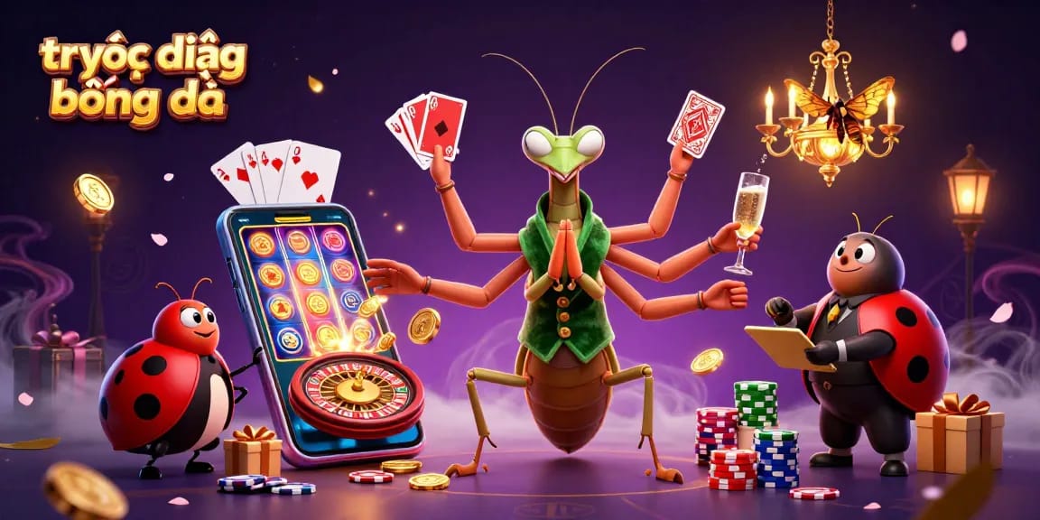 Experience direct bóng đá with a vibrant 3D scene showcasing casino elements and engaging characters.