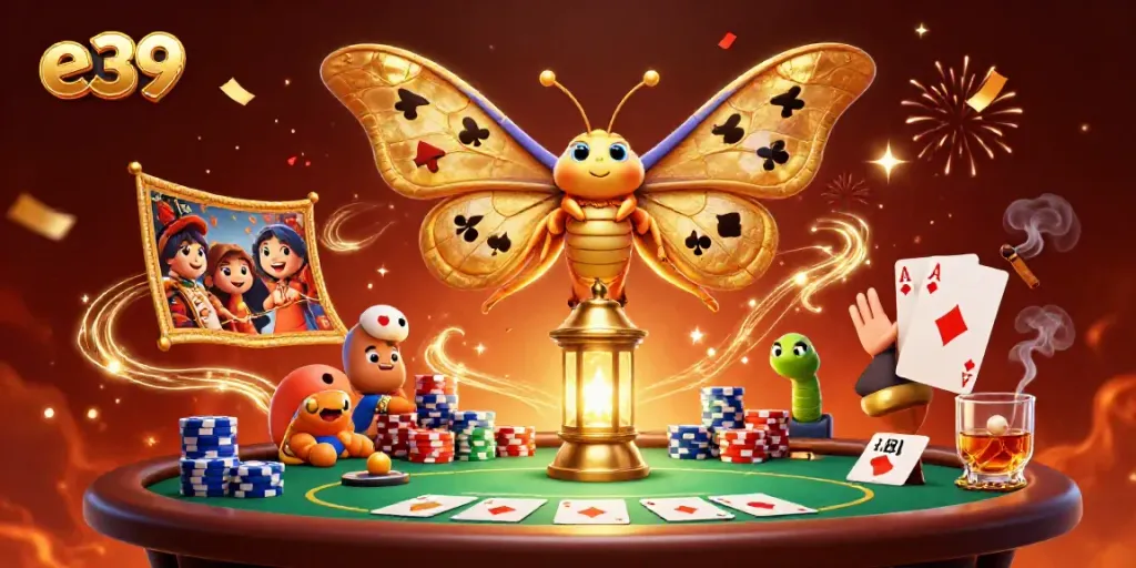 Experience thrilling gameplay with e 39's vibrant casino atmosphere in this dynamic illustration.