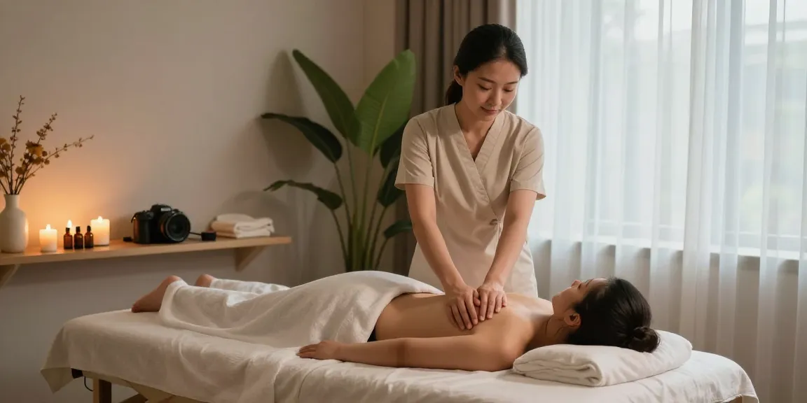동탄마사지에서 편안한 분위기에서 마사지 받는 모습