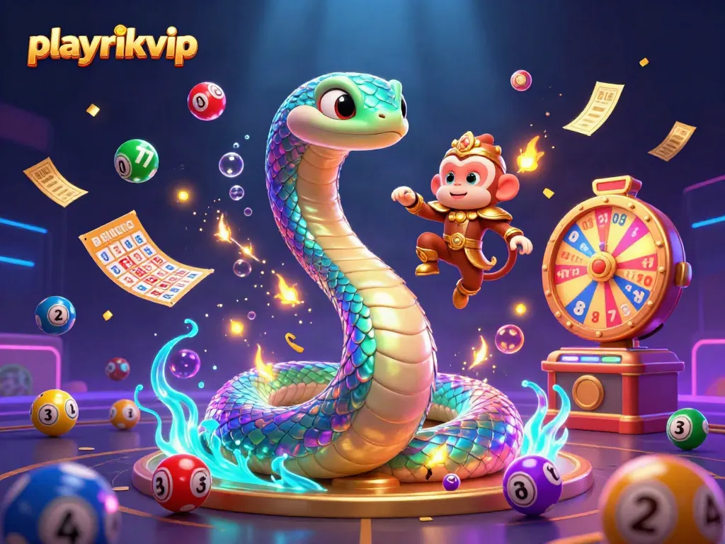 Engage with playrikvip, where colorful lottery elements create a vibrant casino atmosphere filled with excitement.