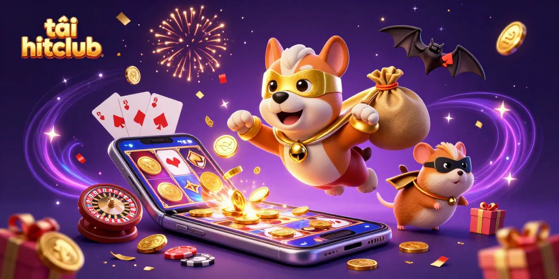 Engage in exciting gameplay by tải hitclub, featuring vibrant casino-themed 3D characters and dynamic game elements.