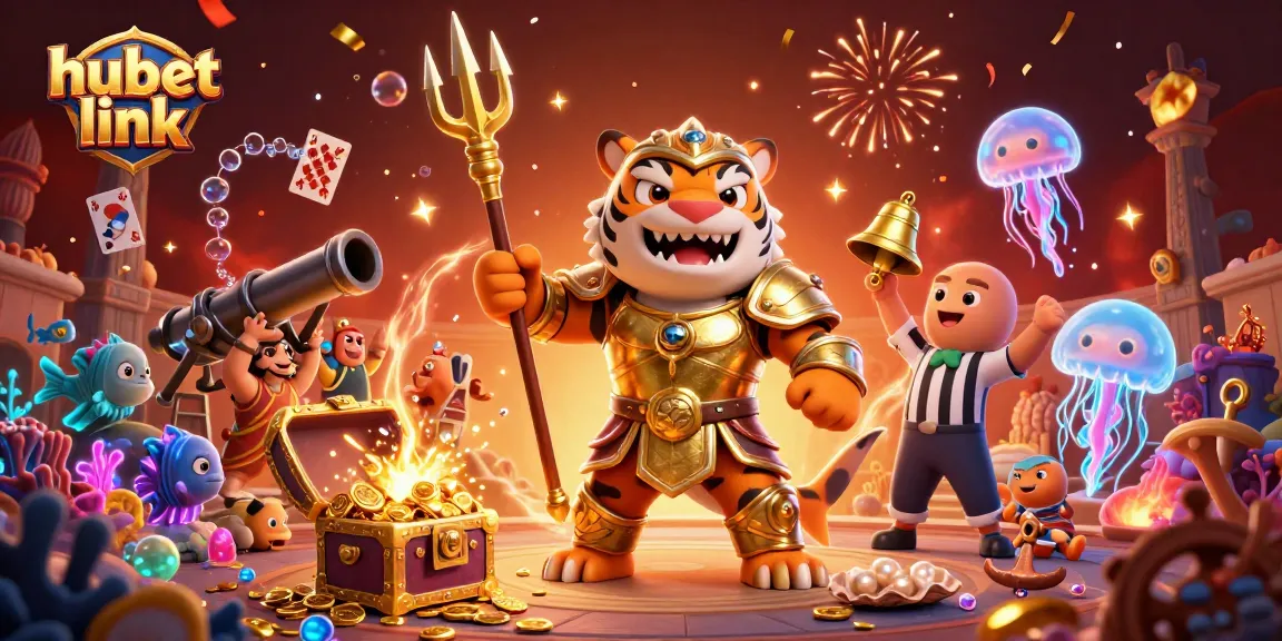 Experience hubet link with a vibrant underwater casino scene featuring a shark gladiator.