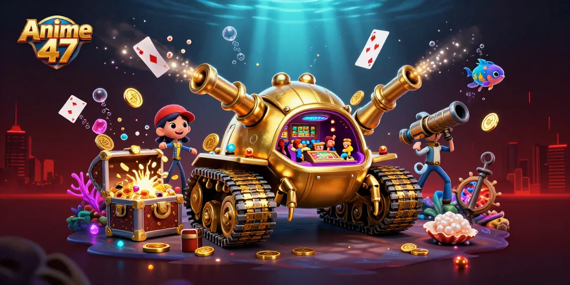 Experience thrilling gameplay with Anime 47's vibrant casino scene featuring a golden beetle tank.