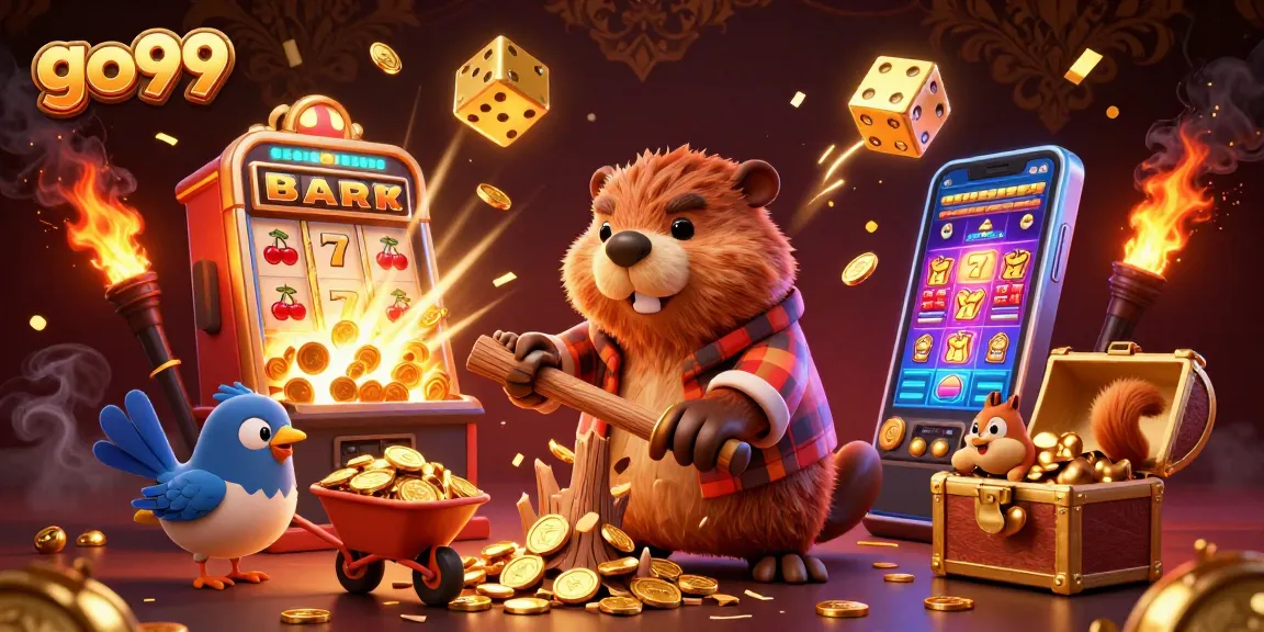 Experience exciting wins with go99 as playful characters celebrate amid a vibrant casino scene.
