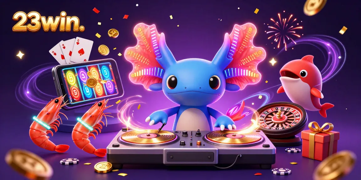 Engage with thrilling gameplay at 23win, featuring colorful slot machines and vibrant casino elements.