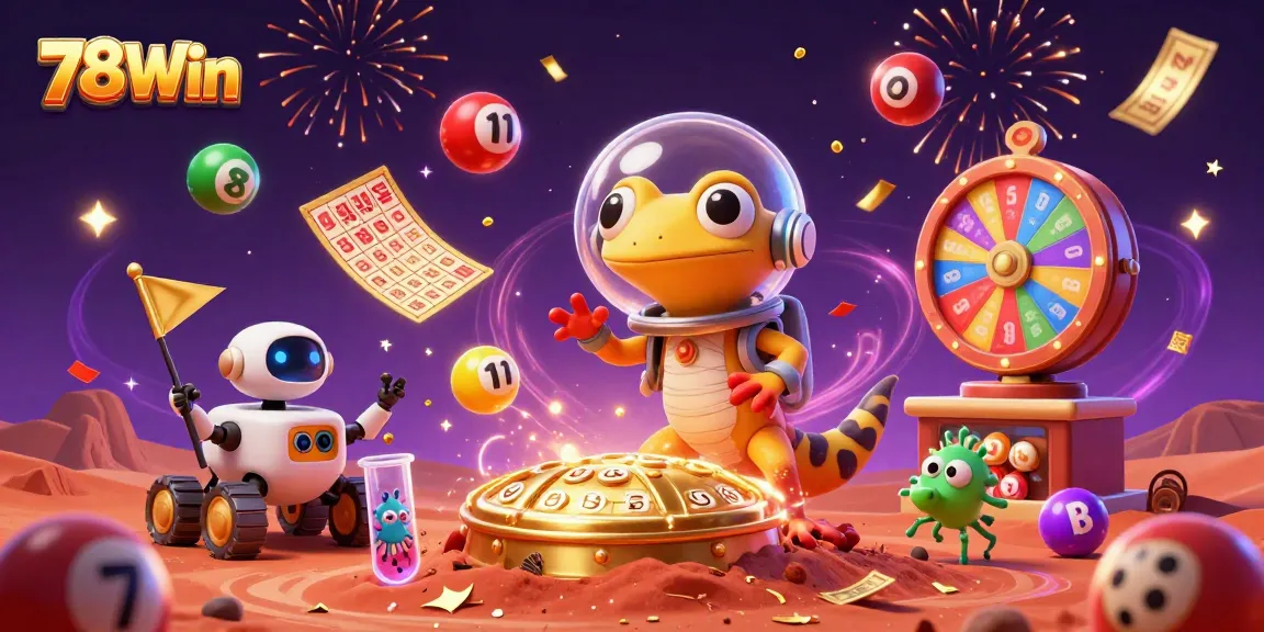 Join the excitement at 78Win with a Martian gecko and fun casino elements!