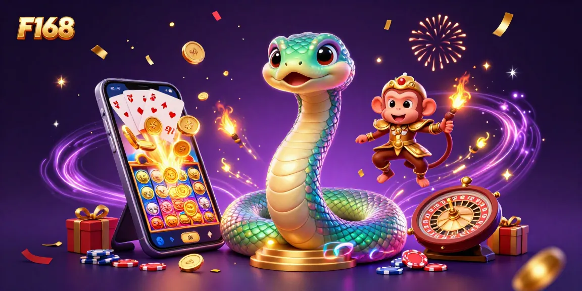 Let the F168 rainbow serpent guide you to exciting slot games with golden jackpots!