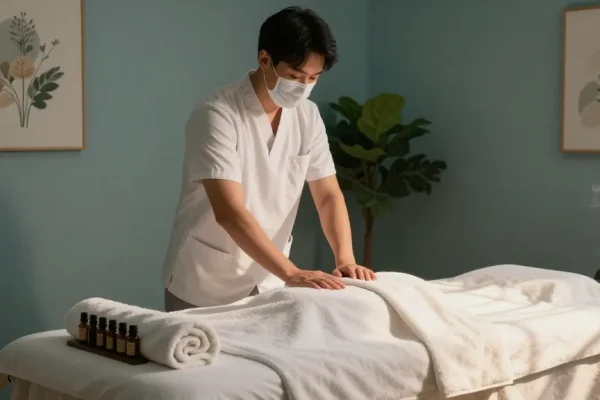 부산마사지 치료를 위한 편안한 마사지 룸의 모습과 진정한 분위기
