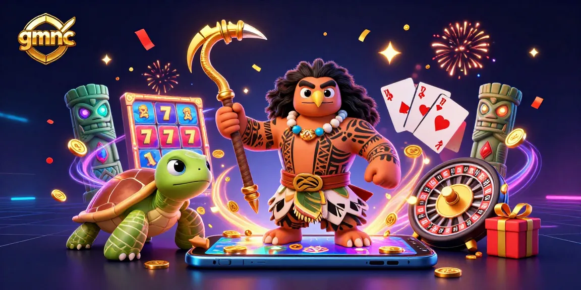 Engage with gmnc through vibrant slot games and fearless adventures in an ultra-detailed, 3D gambling scene.
