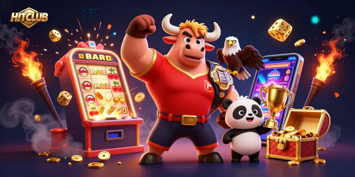Experience thrilling jackpots with HITCLUB's animated casino gaming scene, featuring vibrant characters and rich gaming elements.