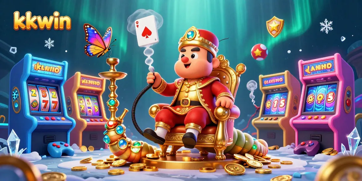 Engage with kkwin's vibrant casino atmosphere featuring unique game elements and a whimsical caterpillar master.