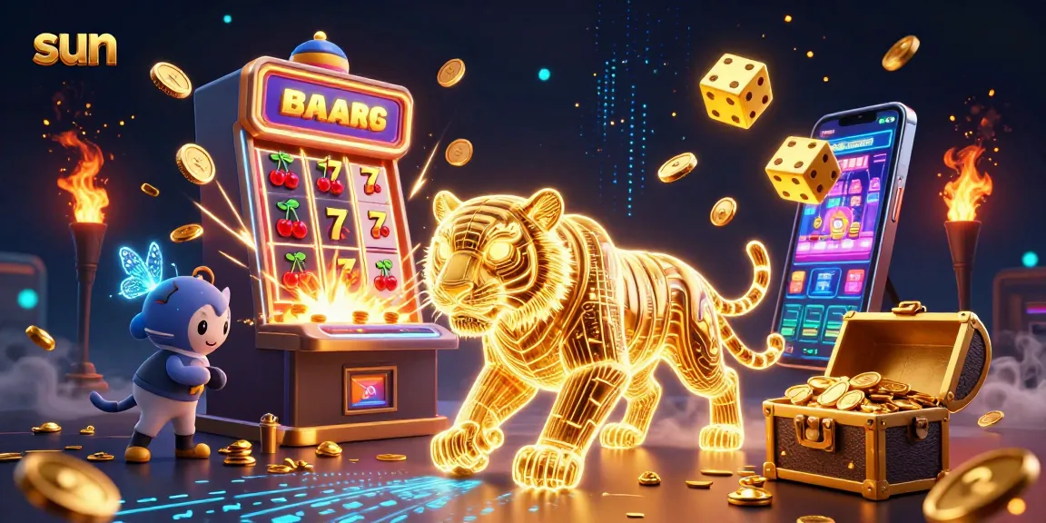 Engage with stunning sun-themed casino action through a vibrant 3D jackpot illustration.